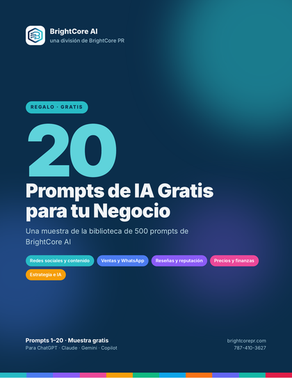 Portada del PDF 20 Prompts de IA Gratis para tu Negocio